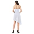 thumbnail image 3 of Haitryli Women Sleeveless Lyrical Modern Dance Dress Sequin High Low Flowy Performance Outfit White S, 3 of 7