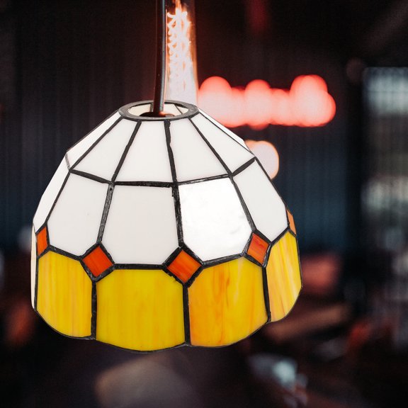 HEMOTON Stained Lamp Shade Wall Lamp Cover Glass Lampshade for Chandelier Pendant Light(E27)