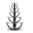 thumbnail image 1 of NutriChef 6 Piece Stainless Steel Home Kitchen Mixing Serving Bowl Set (4 Pack), 1 of 8