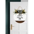 thumbnail image 5 of Eveokoki Happy Fathers Day Wooden Front Door Sign Rustic Round Wreath Wall Hanger Porch Decor Spring and Summer Farmhouse Decoration Housewarming Gift 12 Inches, 5 of 5