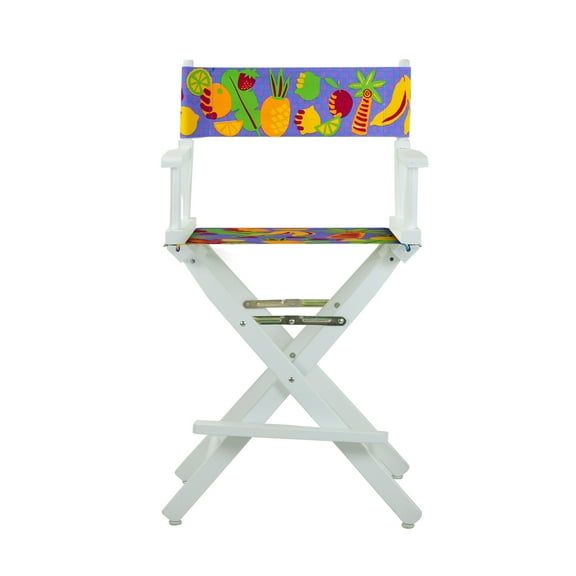 24" Director's Chair White Frame-Calypso Fruit