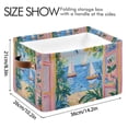 thumbnail image 4 of Yayeee 2 Pack Canvas Storage Basket with Handles for Shelves Fabric Bins Closet Organizer, Blue Seaside, 4 of 8