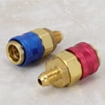 thumbnail image 4 of 2Pcs Car Air Quick Coupler Connector R134A High Low Side Red Blue Conversion Adapters Couplers with Colored Knobs for Auto AC Diagnosis Charging Evacuation, 4 of 7