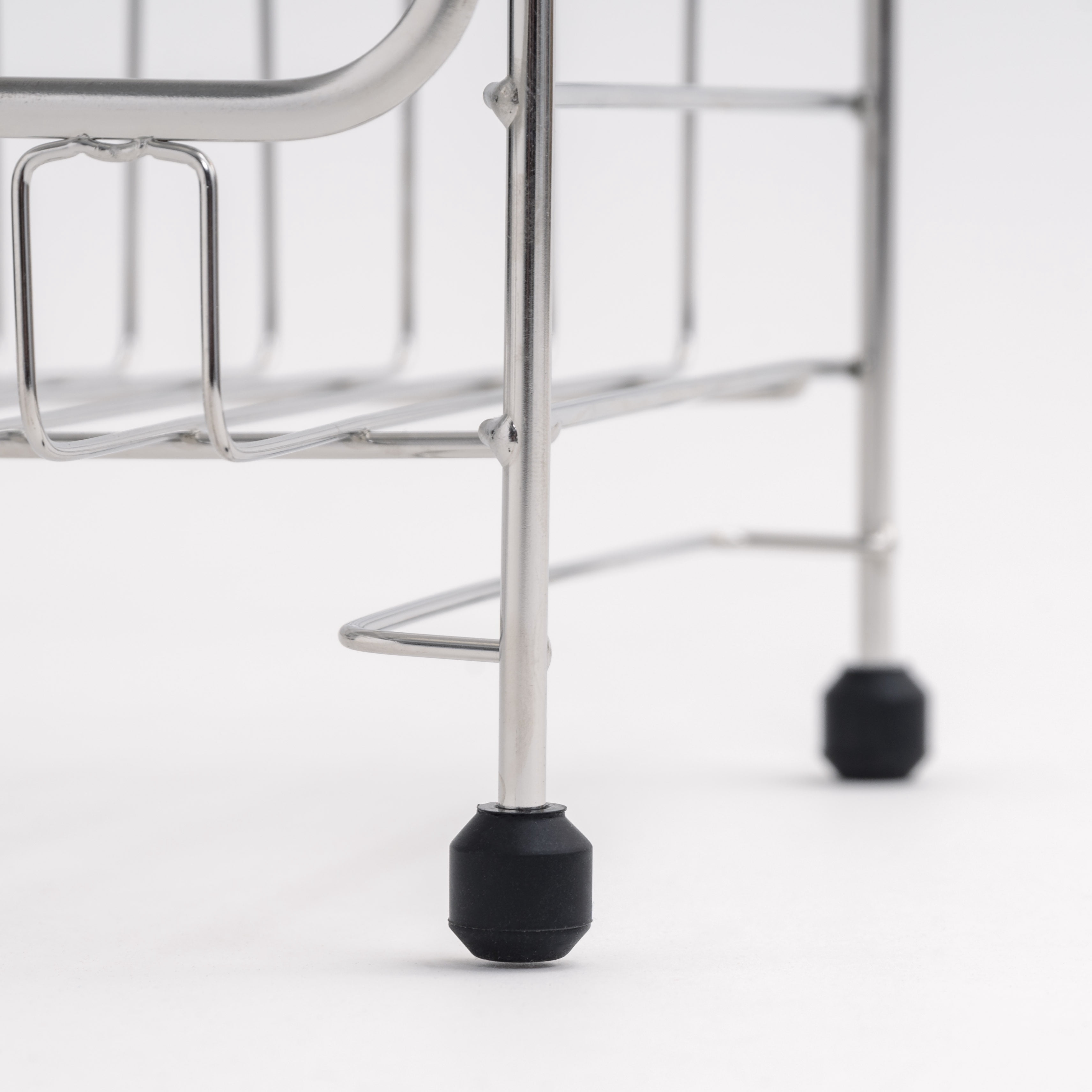 IRIS 2 Tier Slim-size Dish Rack with Drain Spout, Black