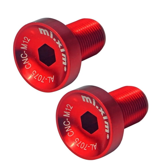 Xim 2Pcs Bicycle Bottom Bracket Crankset Screw Road Bike Crankset Crank Arm Fixing Bolts Bike Screws Red