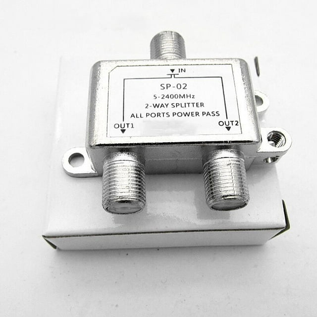 Heavy Duty 2-Way Splitter For Satellite Signal Division, Ultra Wide Band Coaxial Cable Splitter With Low Signal Loss For Multiple Outgoing Signals In Your Home Or Office