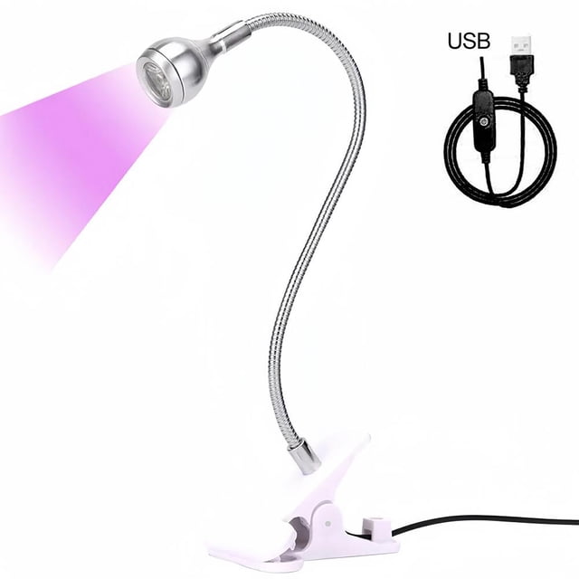 Nail Art Lamp Mini USB Gel Manicure Salon Tools UV Dryer Light Clip-On Desk