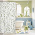 thumbnail image 3 of Dinosaur Shower Curtain for Bathroom Decor 3D Digital Print Bath Curtain Jungle Dino Bathroom Accessories Wild Animal Waterproof Polyester Fabric White Green for Stalls Bathtubs 72"x72", 3 of 5