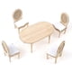 thumbnail image 2 of Dollhouse Miniature Dining Table Chair Set Furniture Toy, 2 of 5