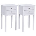 thumbnail image 1 of Gymax 2 PCS Side Table End Accent Table Night Stand W/ 2 Drawers White, 1 of 10