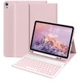 thumbnail image 1 of Funda para iPad BQDIYOO de 11" para 10.ª generación, teclado retroiluminado, rosa, 1 of 8