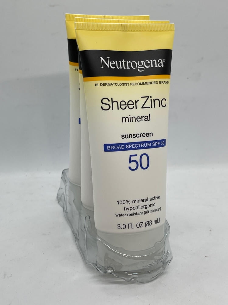 3-Pack Neutrogena Sheer Zinc Dry-Touch Sunscreen, SPF 50 3 oz, each -