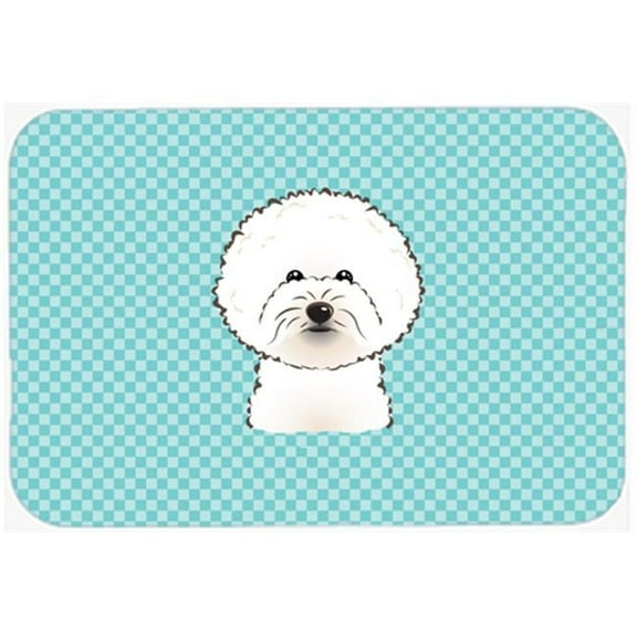Caroline's Treasures BB1155MP Checkerboard Blue Bichon Frise Mouse Pad, Hot Pad or Trivet, Large, multicolor