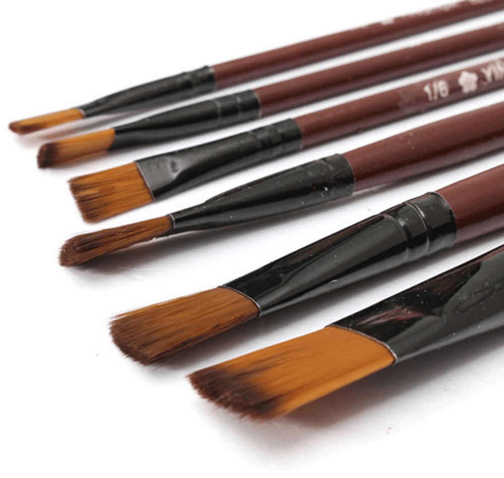 6pcs Professional Painting Acrylic Oil Watercolors Artist Paint Brushes Set Neu 