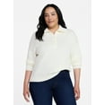 thumbnail image 3 of Time and Tru Women's Pullover Henley Sweater, Sizes XS-XXXL, 3 of 5