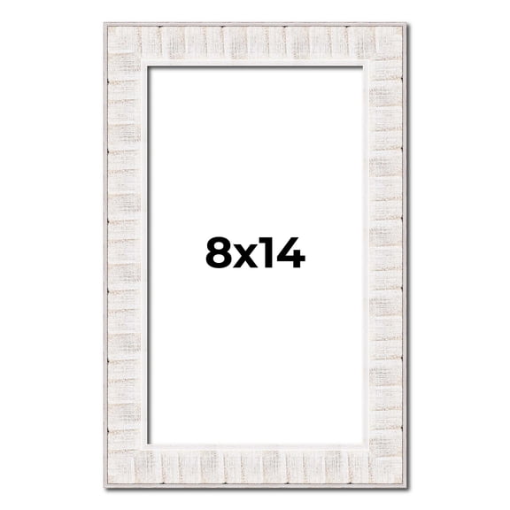 8x14 Frame White Sonoma Rustic Wood Picture Frame | 1.5 Inch Moulding Width | Complete with UV