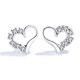 thumbnail image 1 of Pendientes de tuerca de corazón de cristal de plata de ley 925 JAMW para mujeres y niñas 1 par Sencillez, 1 of 5