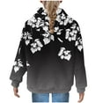 thumbnail image 5 of Zpanxa Girls 4-14 Year Old Patterned Hooded Sweatshirt, Soft Fleece Lined Long Sleeve Pullover with Kangaroo Pocket, 5 of 5