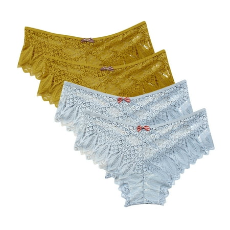 Arnsht Sexy Cheeky Panties for Women Mesh Seamless Lace Criss Cross Bikini Underwear Breathable Wicking Briefs 4 Packs Multicolor#01 M