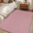thumbnail image 5 of Vintage Nude Pink Large Area Rugs for Bedroom Living Room, Soft Non Slip Carpet Bedside Rug, Farmhouse Retro Solid Color Linen Texture Rectangular Floor Cover Kitchen Accent Rug 4'x6' for Office, 5 of 9
