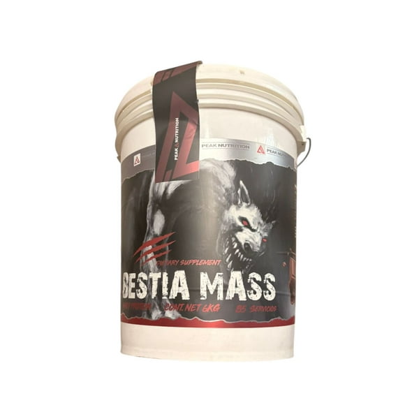 Bestia Mass 6kg – Ganador de Masa Muscular con 40g de Proteína y 1252 Calorías por Servicio, Sabor Chocolate