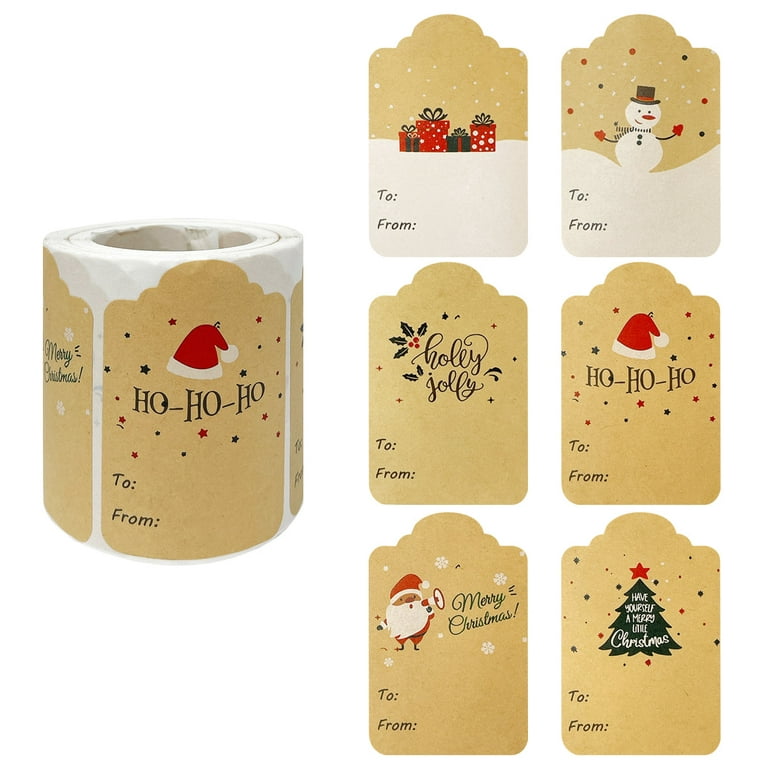 Wrapables Christmas Holiday Gift Tag Stickers and Labels Roll for  Gift-Wrapping, Labeling, Package Decoration (300pcs), Snowman