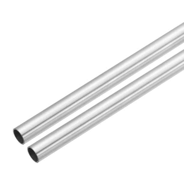 Uxcell 2Pcs Tubo de Acero Inoxidable 304, 8mm OD 7mm ID 305mm Longitud Tubo Recto Metálico Sin Costura 0.5mm Grosor Tubo Soldable para Proyectos de Industria DIY (0.28"ODx0.31"IDx12"L)