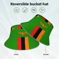 thumbnail image 5 of Unisex Flag Of Zambia Bucket Hat Fisherman Cap Reversible Travel Sunhat With Reflective Stripe, 5 of 7