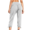 thumbnail image 4 of tarylea Workout Capri Pants for Women High Rise Tie Bottom Cropped Pants Solid Color Stretch Pants with Pockets Casual Loose Summer Yoga Pants, 4 of 8