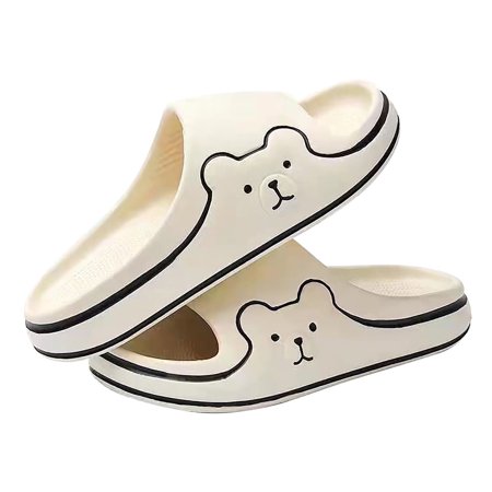 HYwys Slippers for Female Couples Indoor Bathroom Bathing Non-slip Plastic Men's Household Outdoor Wear Sandal That Feel like Stepping on Shit Women's Summer Outwear Soft Sole Comfortable Flat