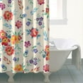 thumbnail image 4 of Waterproof Beautiful Colorful Floral Shower Curtain 72x72 Inch Boho Style Polyester Unique Shower Curtain for Bathroom Hotel Home Decor with 12 Plastic Hooks, 4 of 5