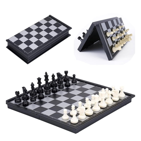 Magnetic Travel Chess Set - 9.5 Inches Small Chess Folding Board Games, Foldable & Portable Gifts Classic 2-Player Strategy Family Games Educational Toys