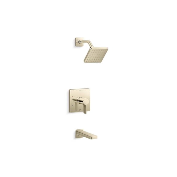 Open Box Kohler TS23502-4G-AF 1.75 GPM Parallel Rite-Temp Bath & Shower Trim Kit - Vibrant French Gold
