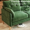thumbnail image 2 of BedLuxury 62’’ Wide LoveSeat,2-seat Chenille sofa with 2 Pillows for Living Room and Small Spaces, Green, 2 of 8