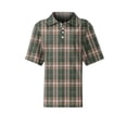 thumbnail image 6 of Plaid Polo Shirts for Women Waffle Button Collared Summer Short Sleeve Tops Lightweight Work Golf Shirt Womens Blouses Gray M, 6 of 8