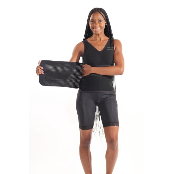 Style 51Z - Mid Thigh Fat Transfer Garment With Zippers Black-XL