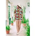 thumbnail image 2 of LA LEELA Women's Button Down Blouses Casual Summer Beach Party Blouse Shirt Floral Short Sleeve Tropical Vacation Button up Hawaiian Shirts for Women S Tropical Hibiscus, Black, 2 of 5