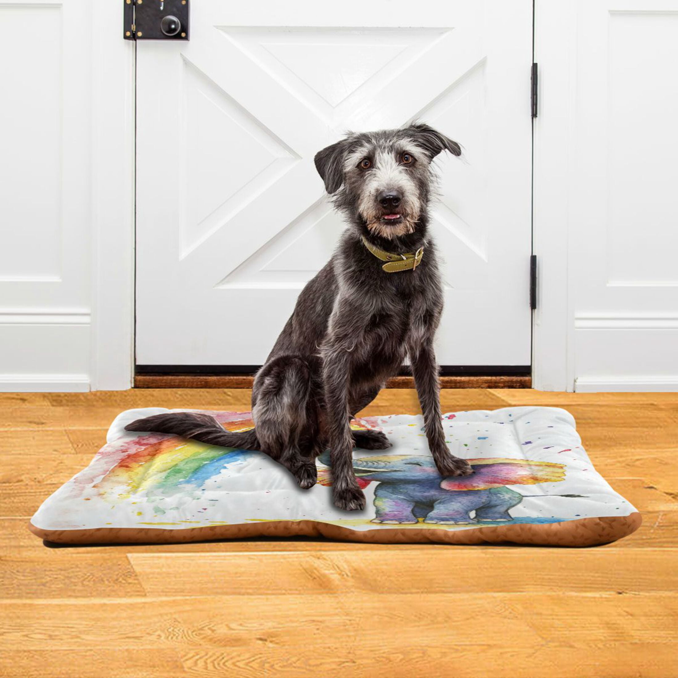 Qxltty Elephant Color Spraying Ped Pad Wear-resistant and Hard to Bite Through Sleeping Pad for Small Medium Large Dogs Winter Pet Bed 36×24in