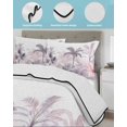 thumbnail image 4 of Pink Palm Tree Twin Size Down Alternative Comforter, Lightweight Comforter Quilt Bedding Set with Pillow Shams Forest Tropical Plants Flower Leaf All Seasons Bed Comforter Duvet Insert 68"x86", 4 of 7
