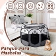 thumbnail image 2 of Parque para mascotas corral portátil plegable ocho esquinas seguro resistente para medianas y grandes mascotas gris 91 x 91 x 58 cm, 2 of 6