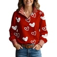 thumbnail image 2 of Heart Shirts for Women Valentine Long Sleeve Button Up Lapel Collared Cute Dressy Blouses Casual Outfits, 2 of 4
