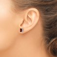 thumbnail image 3 of Auriga Fine Jewelry 14K White Gold Emerald-cut Garnet Stud Earrings for Women (L- 0.28 inch, W- 0.16 inch), 3 of 6