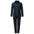 thumbnail image 4 of 2025 Ensembles de Pyjama pour Femmes Femmes Décontracté Col à Revers Bouton Cop Pyjamas Femmes à Carreaux Impression Deux Pièces Femmes Pyjamas à Manches Longues Femmes Ensembles Courts Costume Pyjamas Ados Pyjamas Confortables Chauds Femmes Ensemble de Pyjama Aguichant, 4 of 8