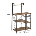 thumbnail image 4 of Wooden Utility Storage with 5 Shelves and Wire Basket, Brown and Black, 4 of 6