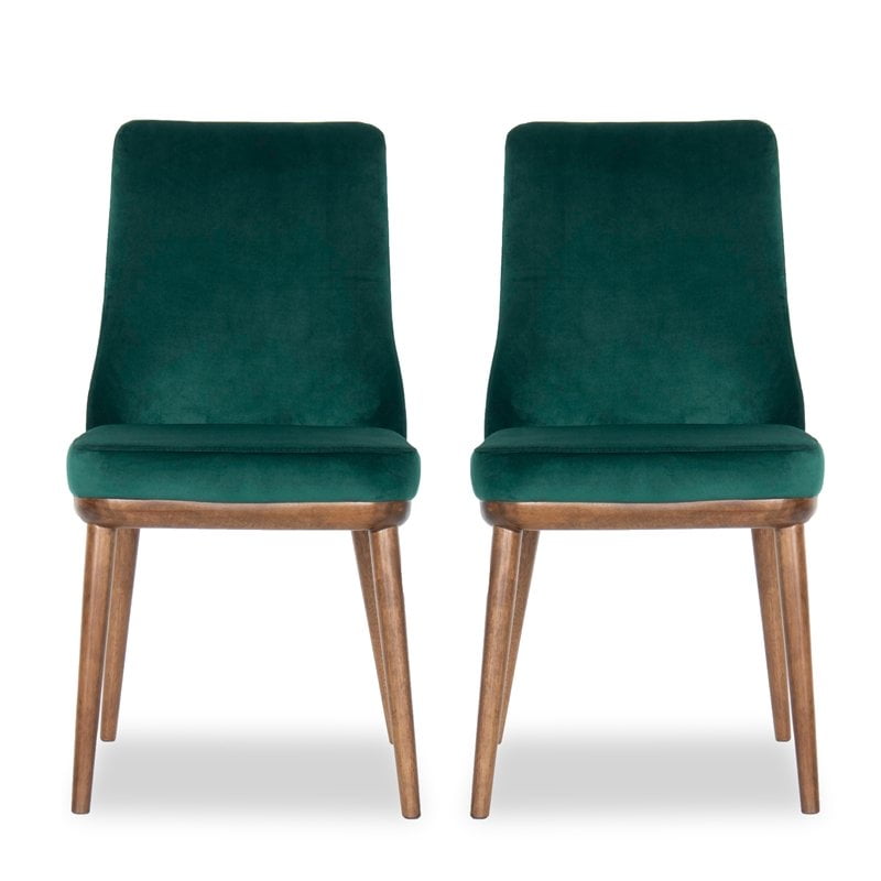 mid century dining chairs green