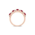 thumbnail image 4 of 1.62 Carat (Ctw) Lab-Created Ruby and White Sapphire Ring Band in Rose Plated Sterling Silver for Women, 4 of 5