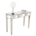 thumbnail image 4 of MINKUROW Mirrored Console Table,Beautiful Mirrored Desk,Vanity Dressing Table Makeup Desk for Girls/Women with 3 Drawers,Champagne Gold Console Table at Hallway or Bedroom, (41.73 x 14.96 x 29.92)", 4 of 5