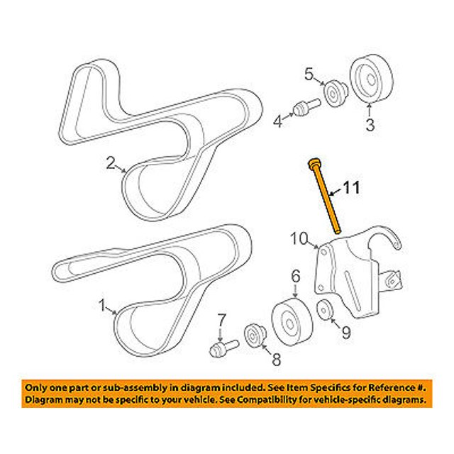 CHRYSLER OEM Belts PulleysTension Pulley Adjust Bolt 6503198