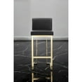 thumbnail image 3 of Pangea Home Dexter 30" Modern Faux Leather & Polished Steel Bar Stool in Black, 3 of 20