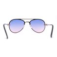 thumbnail image 4 of Womens Luxury Metal Deco Designer Rimless Pilots Sunglasses Gold Blue Pink, 4 of 4
